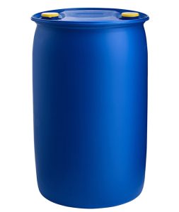 Tbex 220L Tambor plástico de perfil cilindrico com capacidade 220L, dois bocais e tampa plástica.